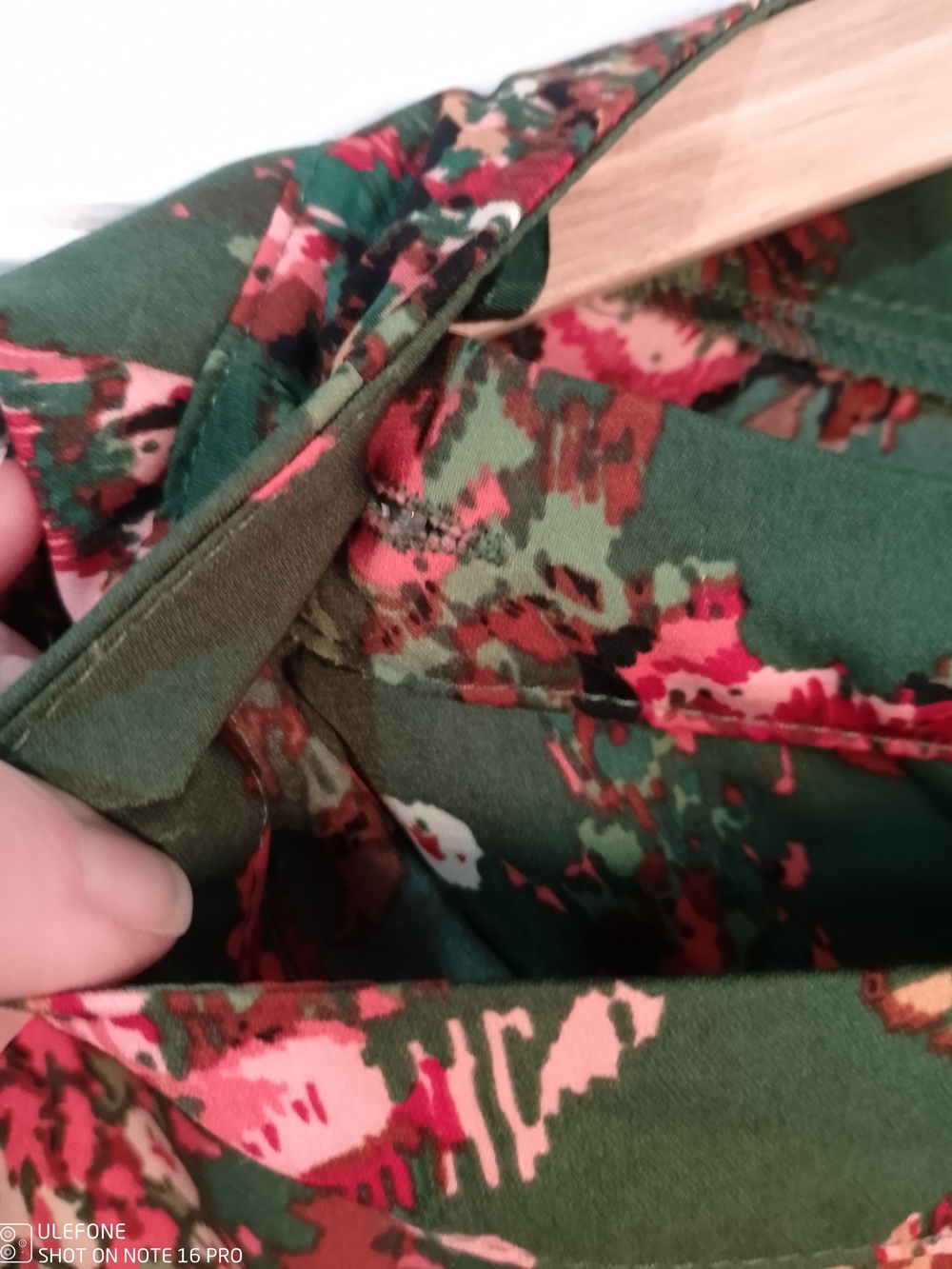 She and Sky Olive Green Floral Wrap Circle Skirt with Tie - Picture 7 of 7